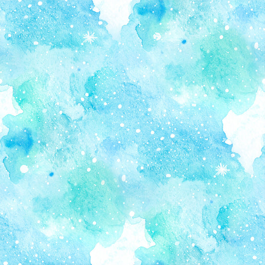 Pastel Snowflake Watercolor Winter Pattern 27 Quilting Cotton Fabric