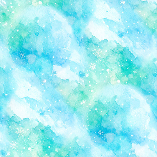 Pastel Snowflake Watercolor Winter Pattern 28 Quilting Cotton Fabric