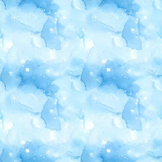Pastel Snowflake Watercolor Winter Pattern 29 Quilting Cotton Fabric