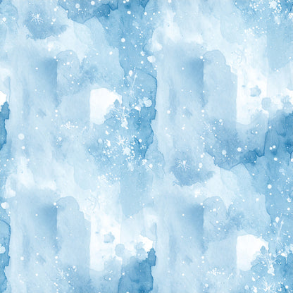 Pastel Snowflake Watercolor Winter Pattern 30 Quilting Cotton Fabric