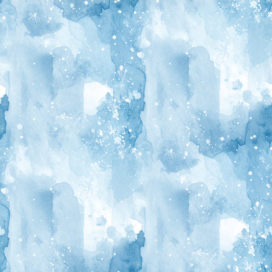 Pastel Snowflake Watercolor Winter Pattern 30 Quilting Cotton Fabric