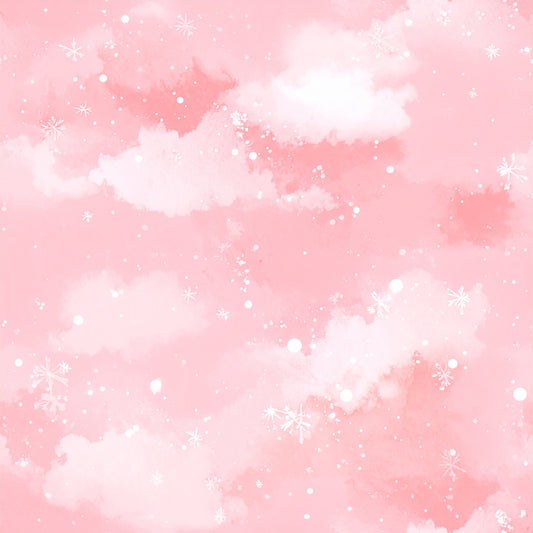 Pastel Snowflake Watercolor Winter Pattern 6 Quilting Cotton Fabric