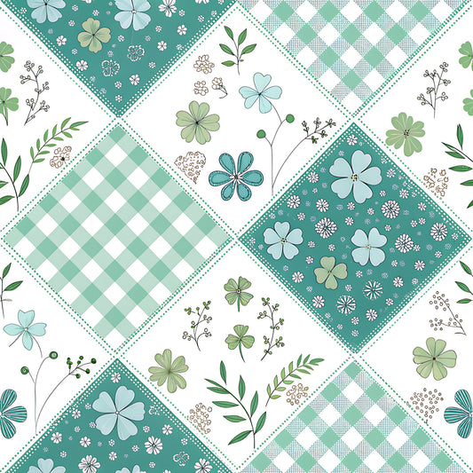 Pastel Spring Floral Patchwork Pattern 10 Quilting Cotton Fabric