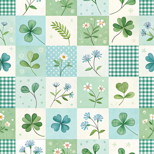 Pastel Spring Floral Patchwork Pattern 12 Quilting Cotton Fabric