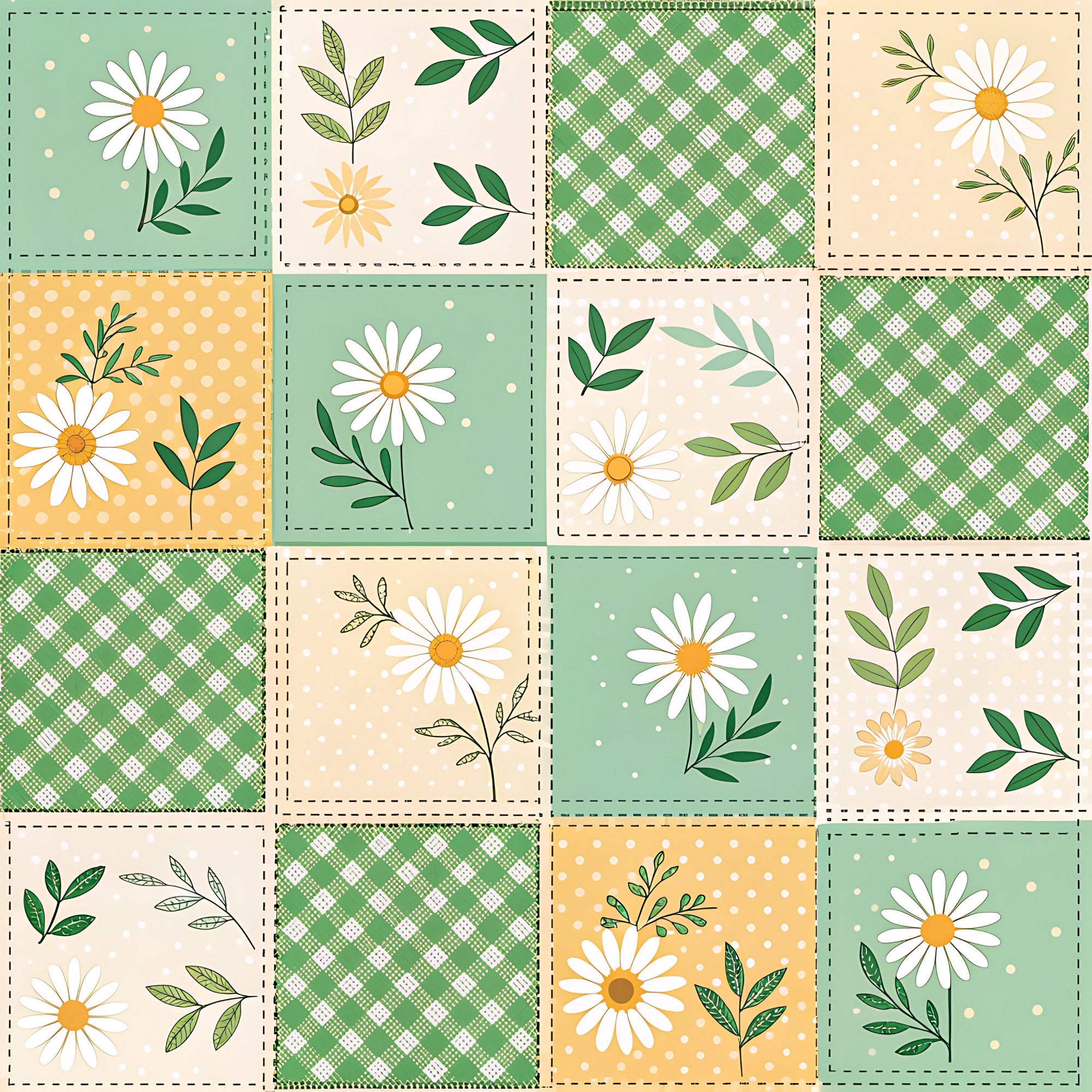 Pastel Spring Floral Patchwork Pattern 4 Quilting Cotton Fabric ...