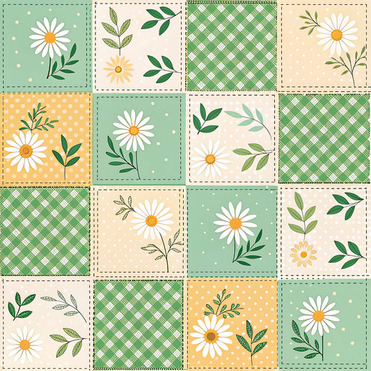 Pastel Spring Floral Patchwork Pattern 4 Quilting Cotton Fabric