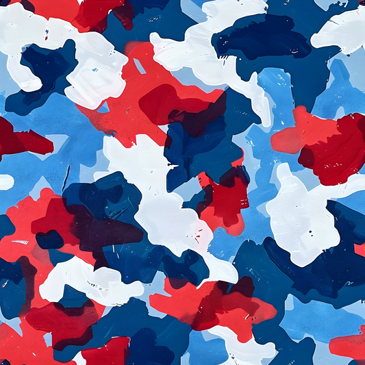 Patriotic Camouflage Pattern 2 Quilting Cotton Fabric