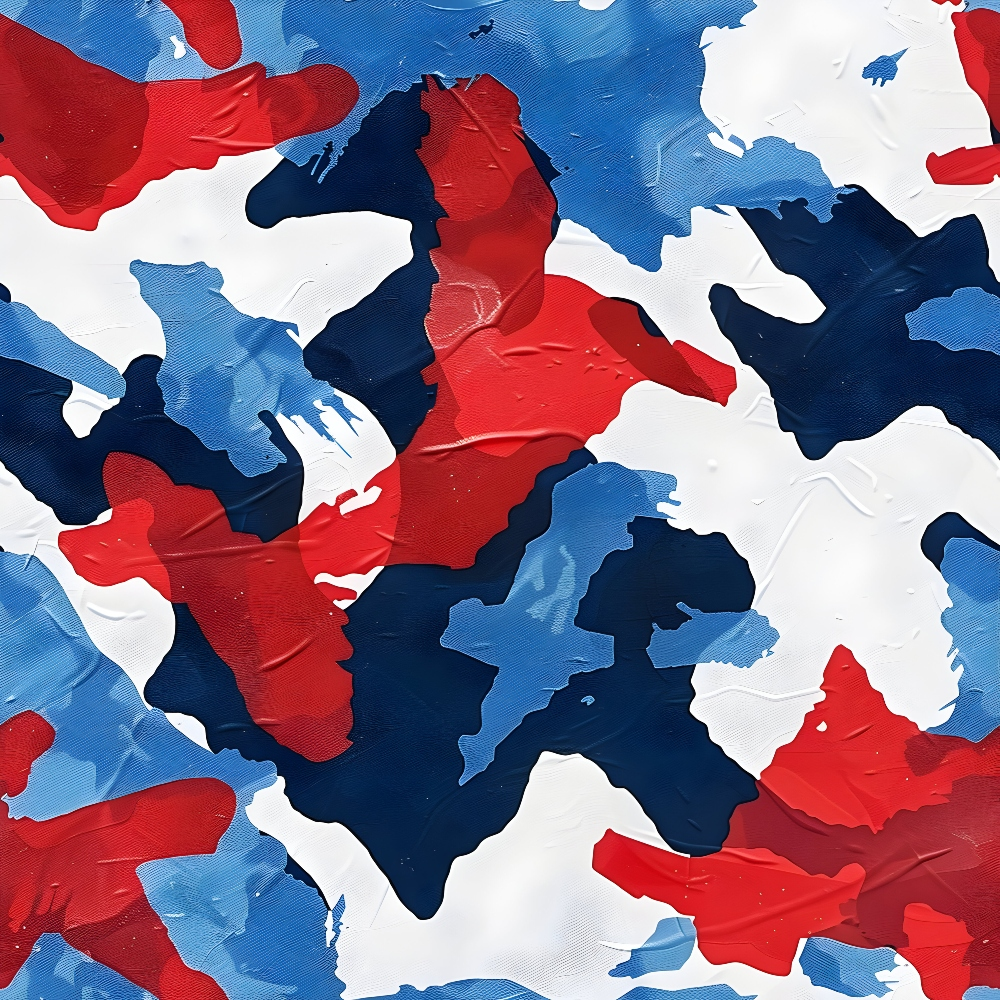 Patriotic Camouflage Pattern 3 Quilting Cotton Fabric