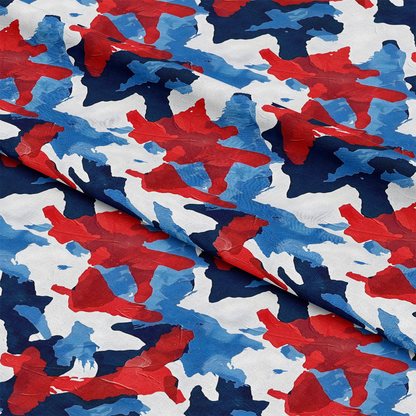 Patriotic Camouflage Pattern 3 Quilting Cotton Fabric