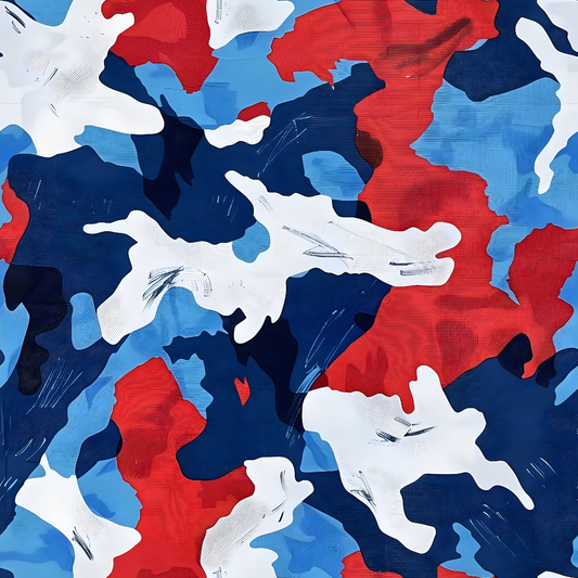 Patriotic Camouflage Pattern 4 Quilting Cotton Fabric