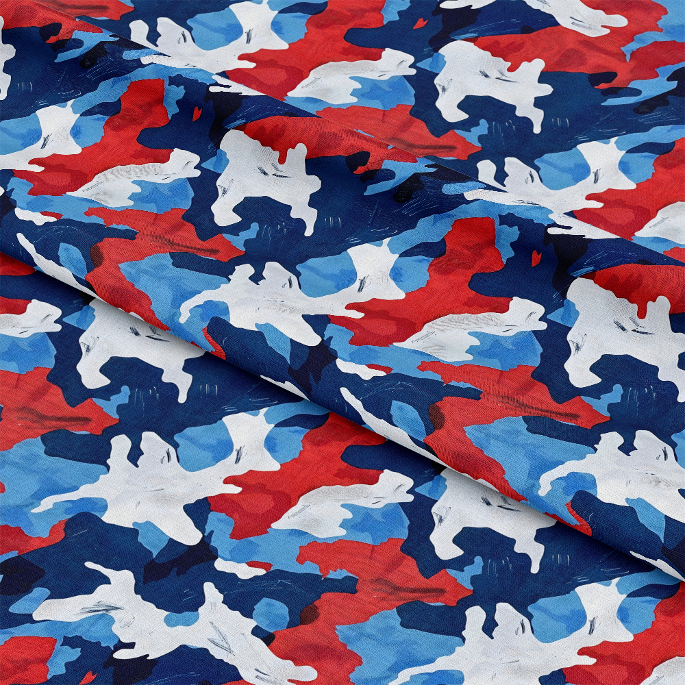 Patriotic Camouflage Pattern 4 Quilting Cotton Fabric