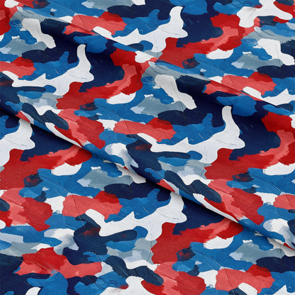 Patriotic Camouflage Pattern 5 Quilting Cotton Fabric