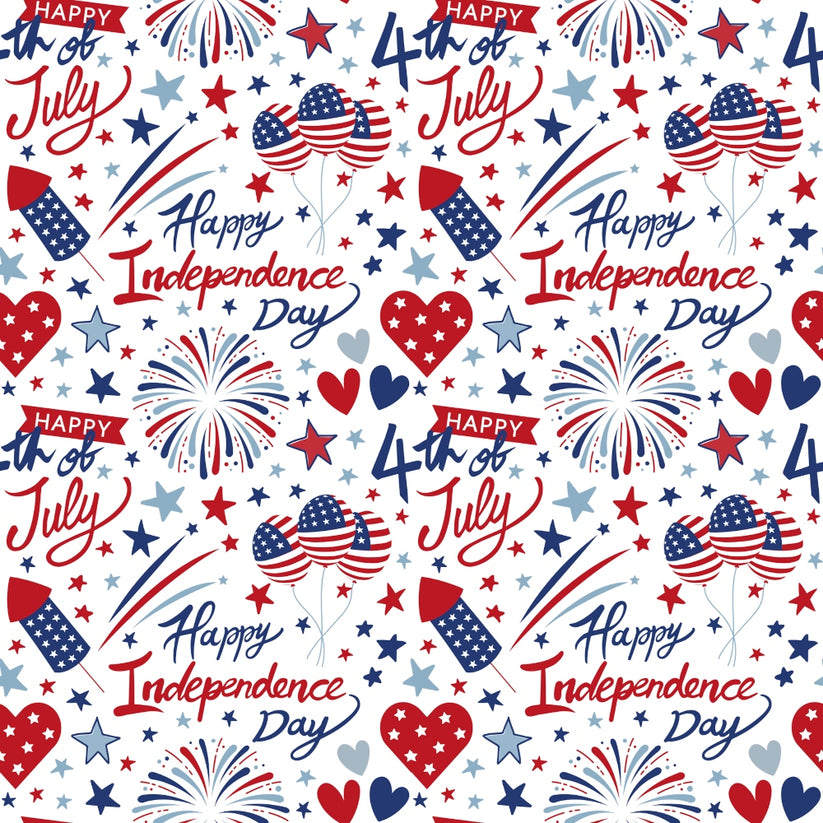 Patriotic July Pattern 8 Quilting Cotton Fabric – FabricMegaStore.com