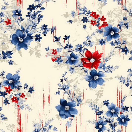 Patriotic Shabby Chic Pattern 10 Quilting Cotton Fabric