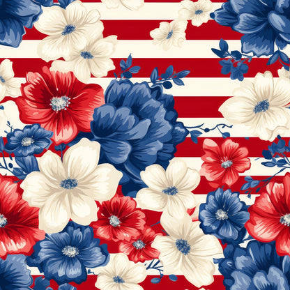 Patriotic Shabby Chic Pattern 11 Quilting Cotton Fabric