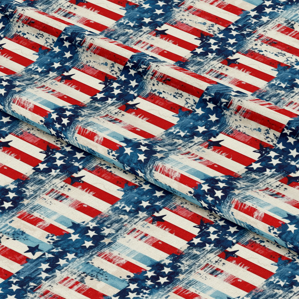 Patriotic Shabby Chic Pattern 1 Quilting Cotton Fabric