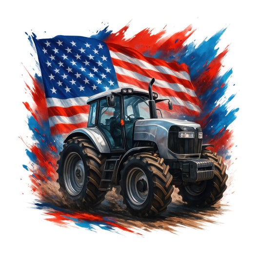 Patriotic Tractor Fabric Panel 11