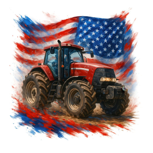 Patriotic Tractor Fabric Panel 15