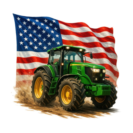 Patriotic Tractor Fabric Panel 4