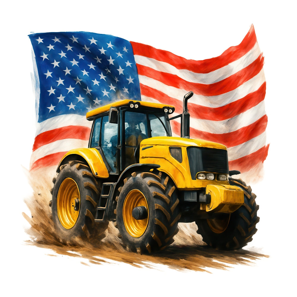Patriotic Tractor Fabric Panel 6