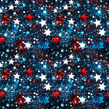 Patriotic Confetti and Glitter Pattern 10 Quilting Cotton Fabric