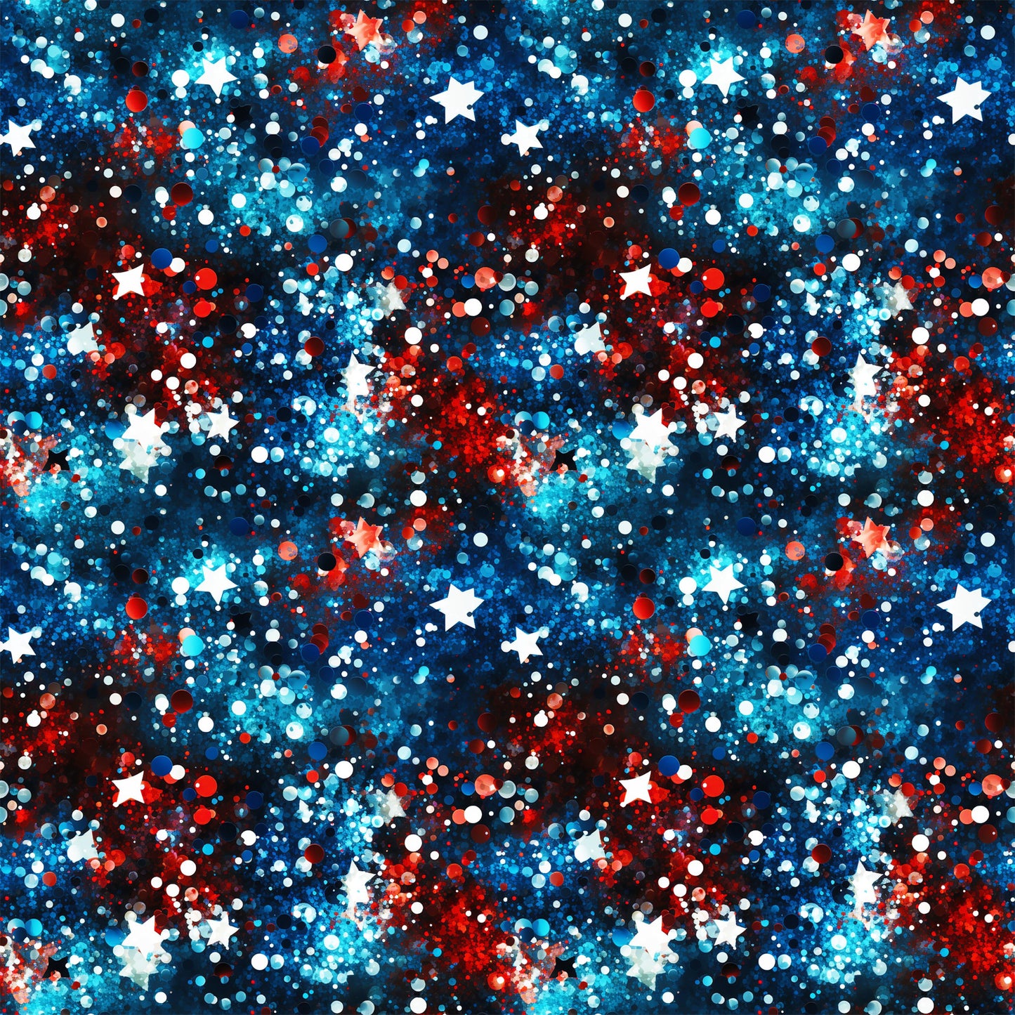 Patriotic Confetti and Glitter Pattern 12 Quilting Cotton Fabric