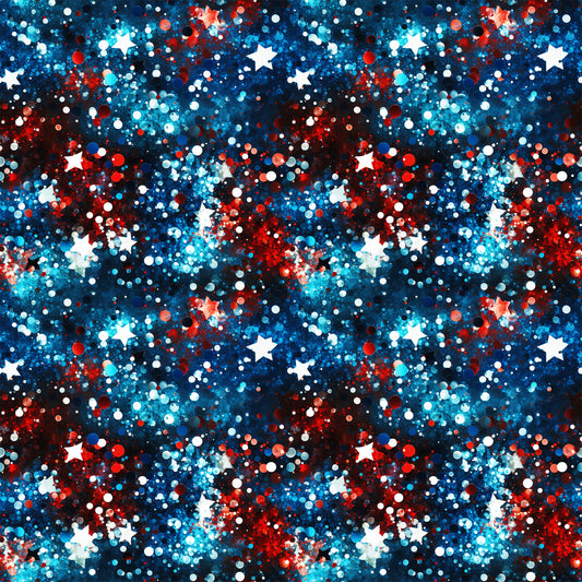 Patriotic Confetti and Glitter Pattern 12 Quilting Cotton Fabric