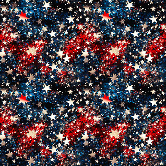 Patriotic Confetti and Glitter Pattern 3 Quilting Cotton Fabric