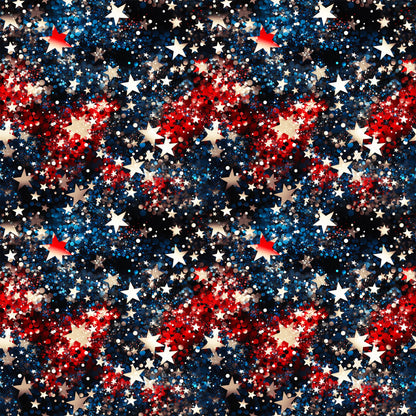 Patriotic Confetti and Glitter Pattern 3 Quilting Cotton Fabric