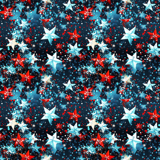 Patriotic Confetti and Glitter Pattern 8 Quilting Cotton Fabric