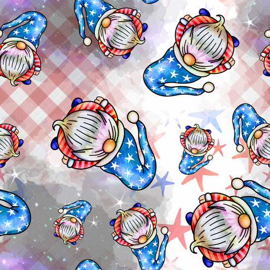 Patriotic Gnomes Pattern 1 Quilting Cotton Fabric