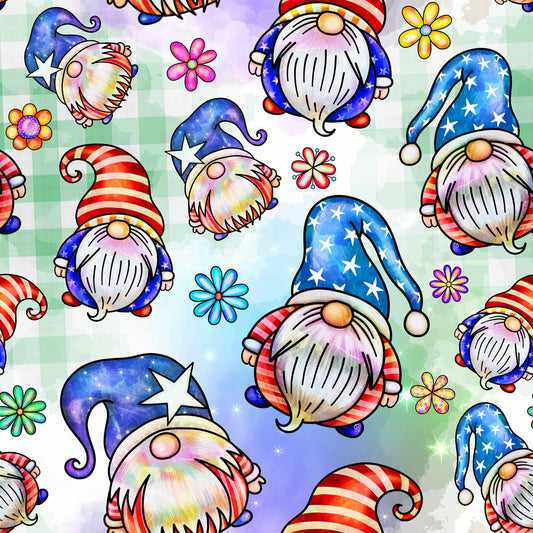 Patriotic Gnomes Pattern 10 Quilting Cotton Fabric