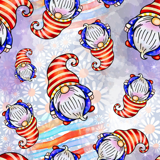 Patriotic Gnomes Pattern 2 Quilting Cotton Fabric