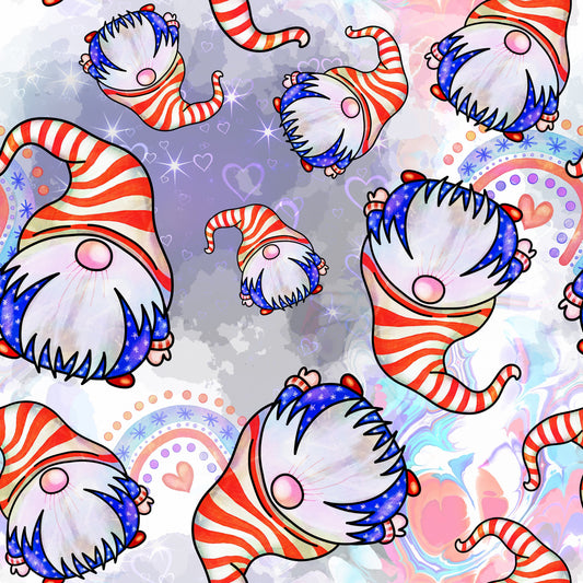 Patriotic Gnomes Pattern 4 Quilting Cotton Fabric