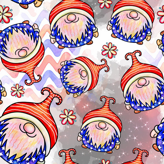 Patriotic Gnomes Pattern 6 Quilting Cotton Fabric