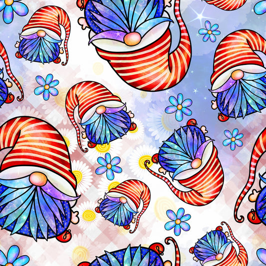 Patriotic Gnomes Pattern 9 Quilting Cotton Fabric