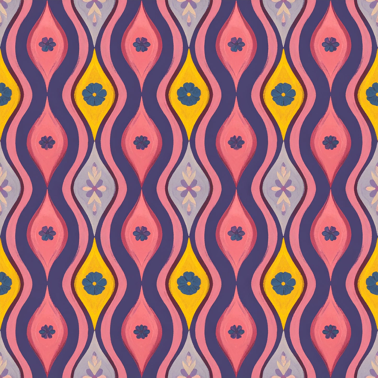 Peacock Teardrop Florals Pattern 1 Quilting Cotton Fabric