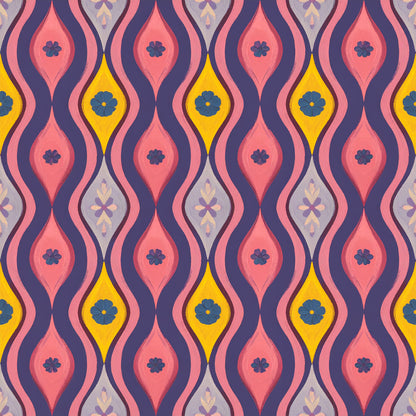 Peacock Teardrop Florals Pattern 1 Quilting Cotton Fabric