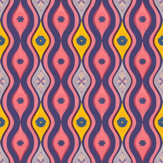Peacock Teardrop Florals Pattern 1 Quilting Cotton Fabric