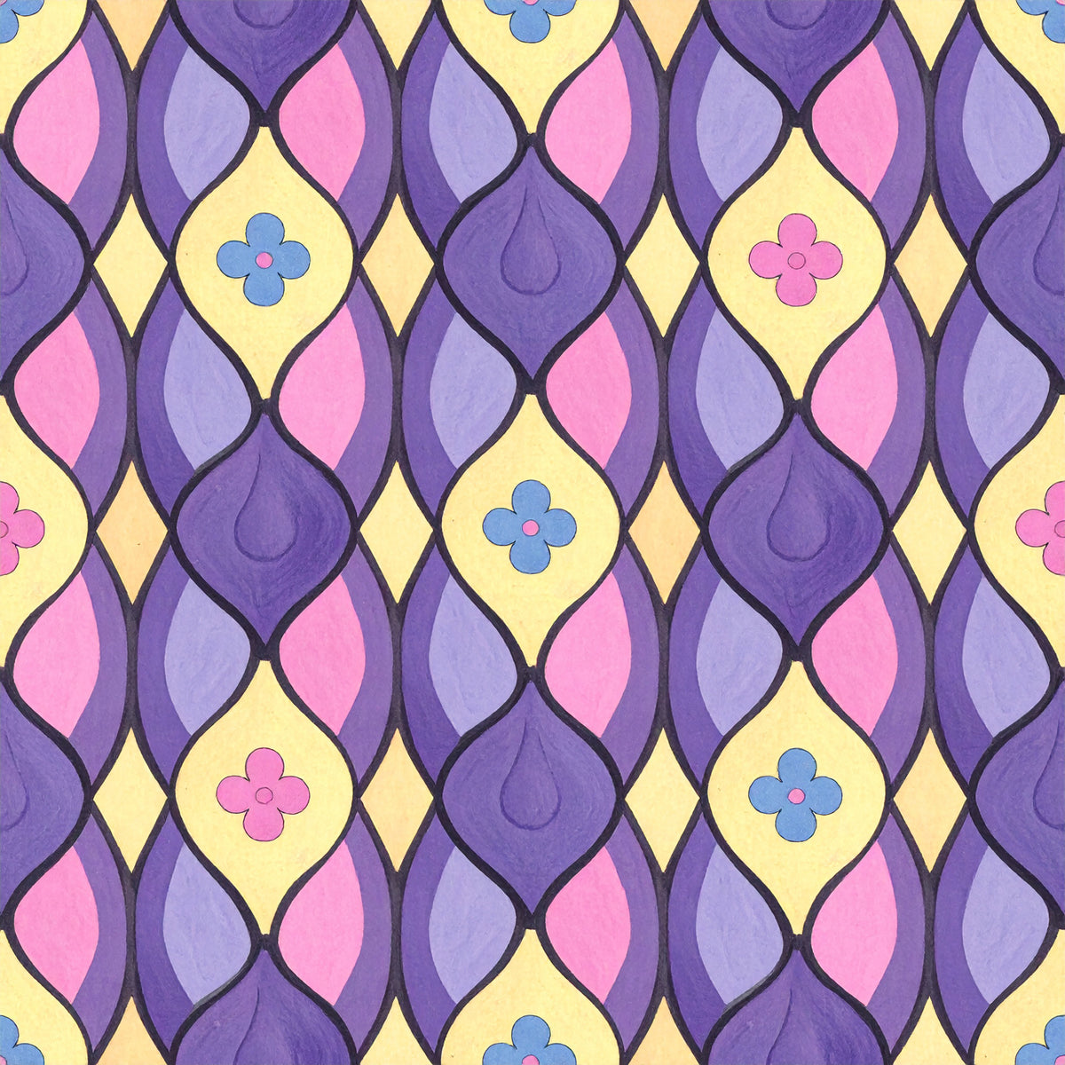 Peacock Teardrop Florals Pattern 17 Quilting Cotton Fabric