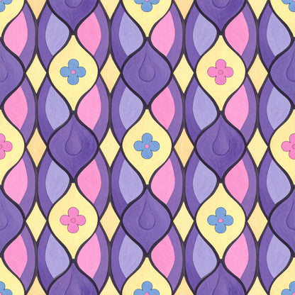 Peacock Teardrop Florals Pattern 17 Quilting Cotton Fabric