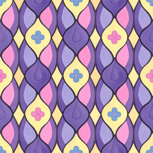 Peacock Teardrop Florals Pattern 17 Quilting Cotton Fabric