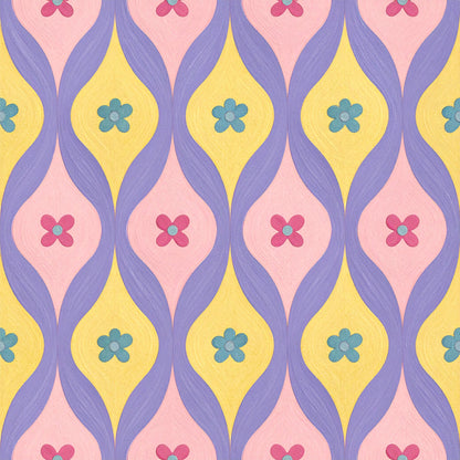 Peacock Teardrop Florals Pattern 2 Quilting Cotton Fabric