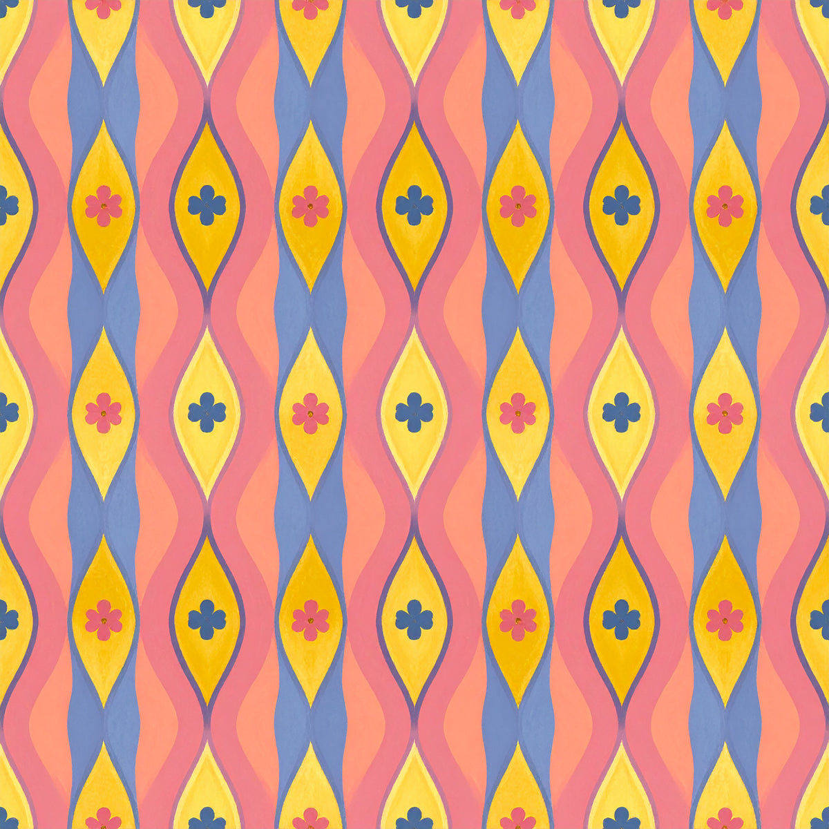 Peacock Teardrop Florals Pattern 23 Quilting Cotton Fabric