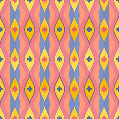 Peacock Teardrop Florals Pattern 23 Quilting Cotton Fabric
