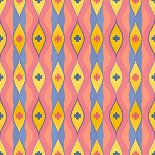 Peacock Teardrop Florals Pattern 23 Quilting Cotton Fabric