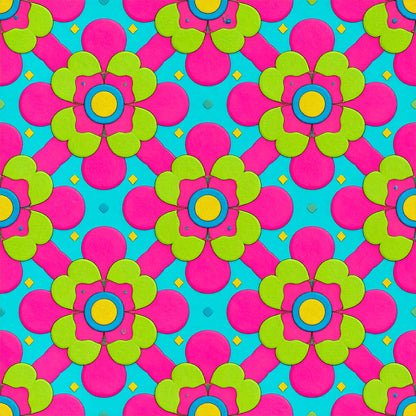 Peacock Teardrop Florals Pattern 6 Quilting Cotton Fabric