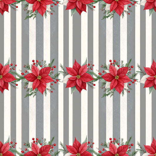Peppermint Spice Christmas Pattern 17 Quilting Cotton Fabric