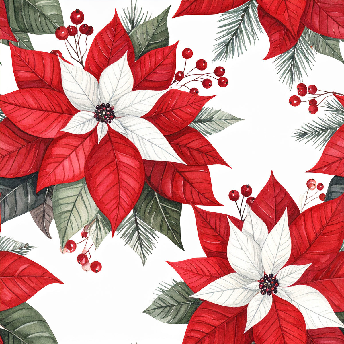 Peppermint Spice Christmas Pattern 18 Quilting Cotton Fabric