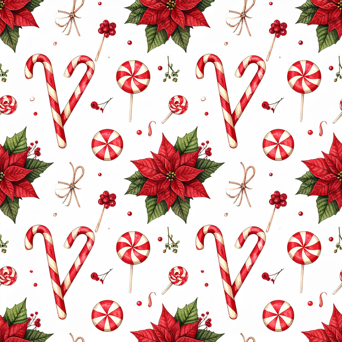 Peppermint Spice Christmas Pattern 7 Quilting Cotton Fabric